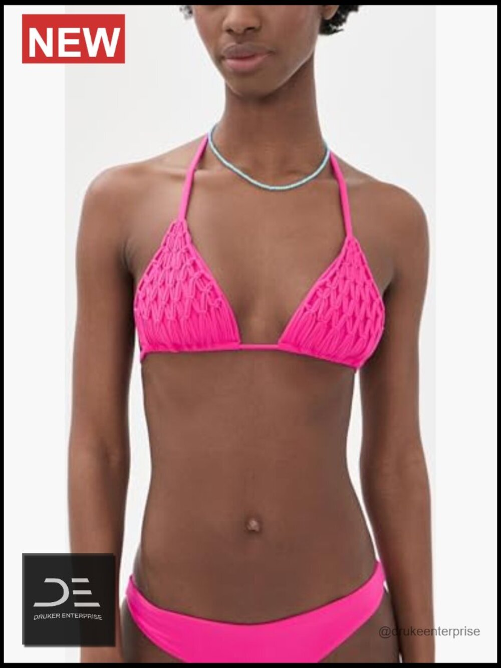 Triangle Bikini Top with Removable Padding, Nylon Blend, Hand Wash - Picture 2 of 6